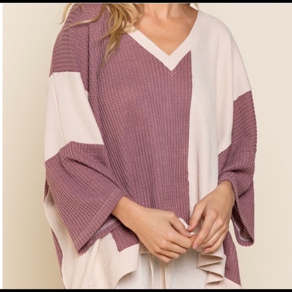 New! POL Cage Back Waffle Knit Mix And Match V-neck Beautiful Sweater Top - Picture 4 of 6